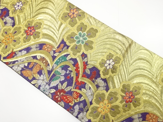 帯付き】正絹 ますいわ屋の振袖 帯辻ヶ花に蝶柄 袋帯